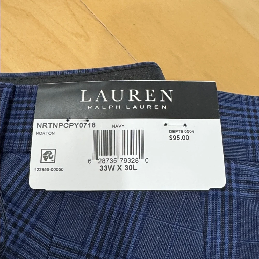 Lauren Ralph Lauren LRL Ultraflex blue plaid NORTON trousers  33 X 30 - Picture 2 of 4